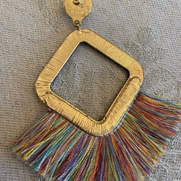 SugarFix by Baublebar Earrings Blue and Multicolor Fringe Dangle NWT - Picture 2 of 4